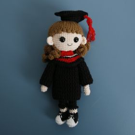 Graduation Doll Hand-woven Wool Crocheted (Option: Doll Female)