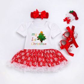 Baby Christmas New Short Sleeve Cartoon Mesh Dress (Option: Shape6-80cm)