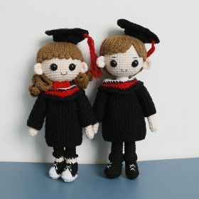 Graduation Doll Hand-woven Wool Crocheted (Option: Graduation Doll)