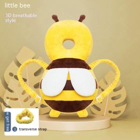 Baby Drop-resistant Head Protection Pad Baby Pillow Headgear Protection (Option: Bee Full Breathable-Transverse Fixing Belt)