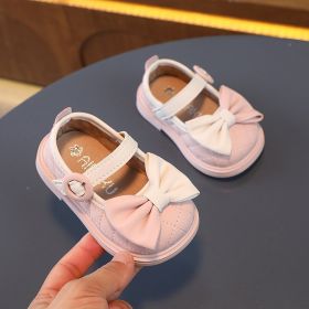 Spring And Autumn Soft Bottom Baby Children Princess Toddler Shoes (Option: Pink-16)