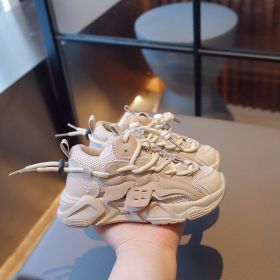 Children Single-through Internet Hot Sneakers (Option: Khaki-Size 37)