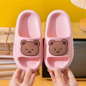 New Children's Sandals Summer Boys And Girls Home Fashion Cartoon Soft Bottom Kindergarten Baby Child Slippers (Option: Pink-26 27 Size Length 16cm)
