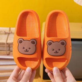 New Children's Sandals Summer Boys And Girls Home Fashion Cartoon Soft Bottom Kindergarten Baby Child Slippers (Option: Orange-26 27 Size Length 16cm)