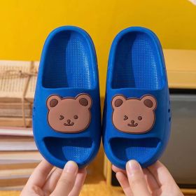 New Children's Sandals Summer Boys And Girls Home Fashion Cartoon Soft Bottom Kindergarten Baby Child Slippers (Option: Dark Blue-36 37 Size Length 21cm)