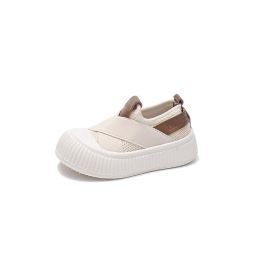 Children's Korean Style Girls' Casual Shoes Street Shooting Sports (Option: Beige-Size 23)