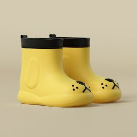 Children's Rain Boots EVA Cartoon Cute Non-slip (Option: Yellow-Inner Length 195mm)