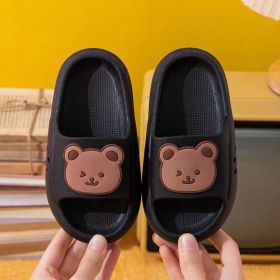 New Children's Sandals Summer Boys And Girls Home Fashion Cartoon Soft Bottom Kindergarten Baby Child Slippers (Option: Black-26 27 Size Length 16cm)