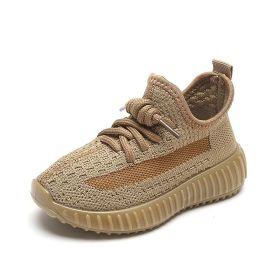 Children's Sports Breathable Mesh Shoes (Option: Brown-Size 24)