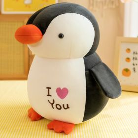 Cute Penguin Plush Toy Aquarium Playground Doll For Babies (Option: Black-35cm)